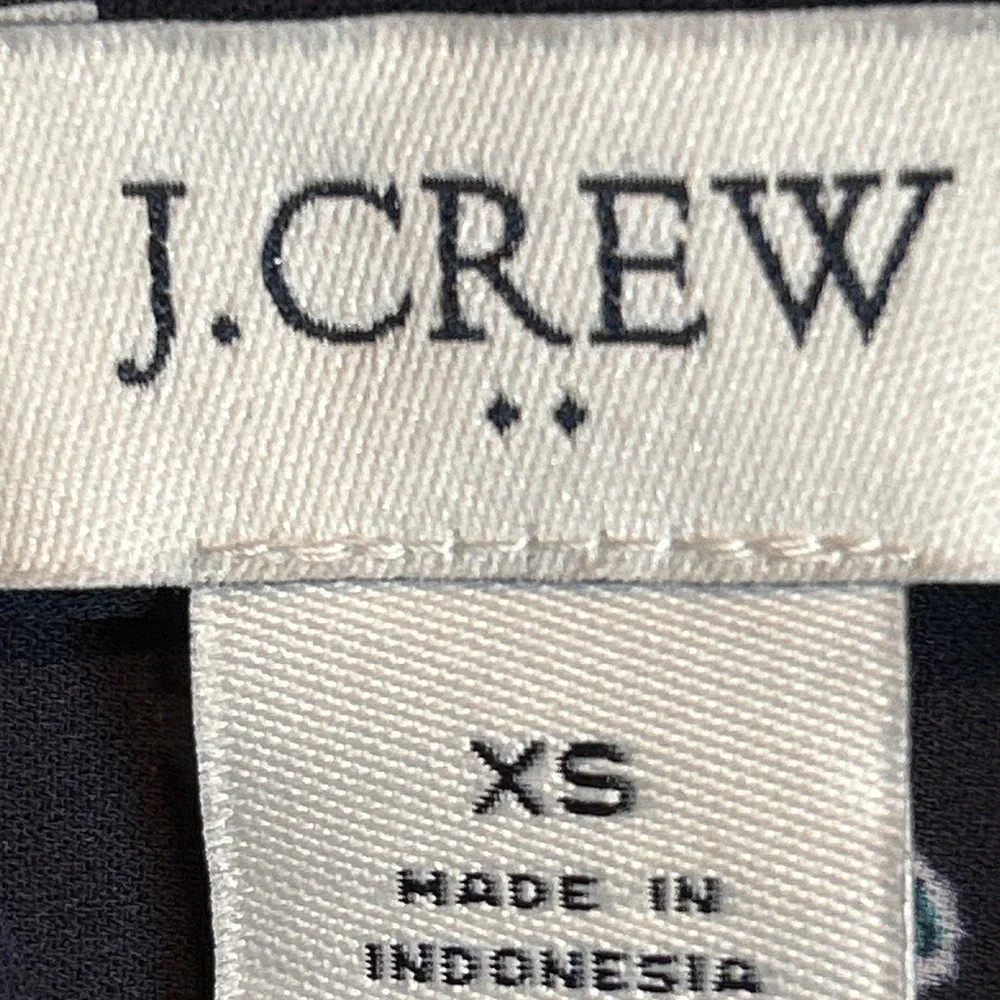 J. Crew‎ Foulard Drapey Tie Neck Top Blue Women's size XS EUC
